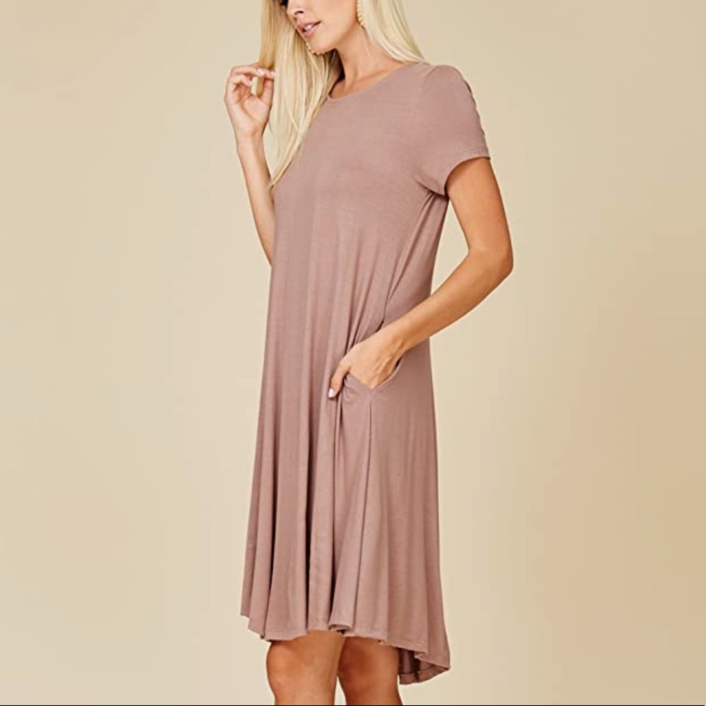Annabelle Taupe T-Shirt Dress (Amazon)